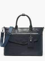 Leather Flandres Briefcase 1 Compartment Flandres Etrier Blue flandres EFLA8231