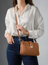 Shoulder Bag Equestre Leather Etrier Brown equestre EEQT0143-vue-porte