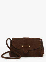 Shoulder Bag M Agnes Suede Leather Etrier Brown agnes EAGV205M
