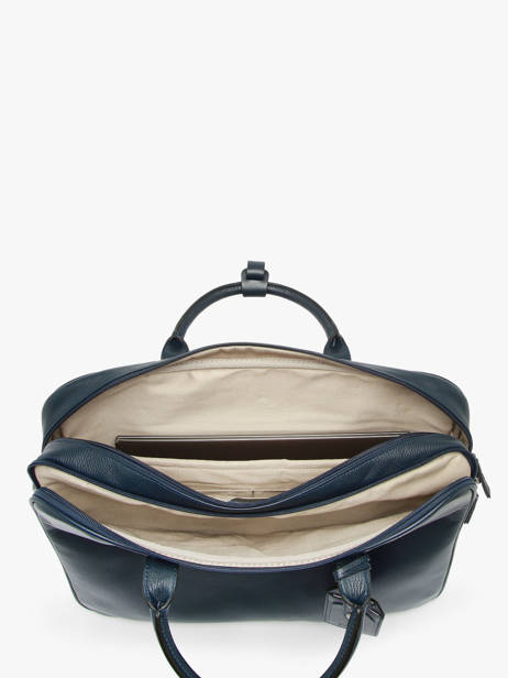 Leather Flandres Briefcase 2 Compartments Etrier Blue flandres EFLA8262 other view 3
