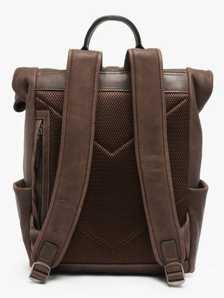 Leather Spider Backpack 2 Compartments Etrier Brown spider ESPI8102 other view 4
